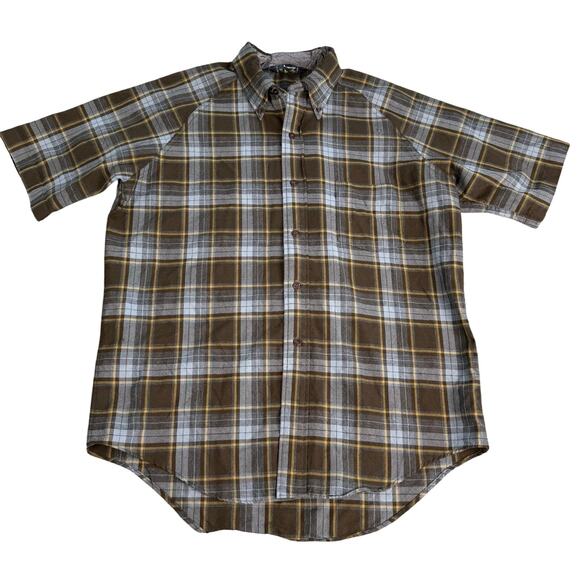 VTG Penneys Plus Plaid Wool Button Down 60s LS Flannel Shirt L-16-16 1/2 - Picture 1 of 11